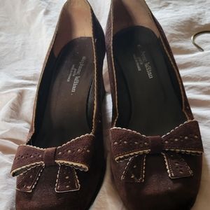 Stephane Kelian suede wedge heel brown. Size 10